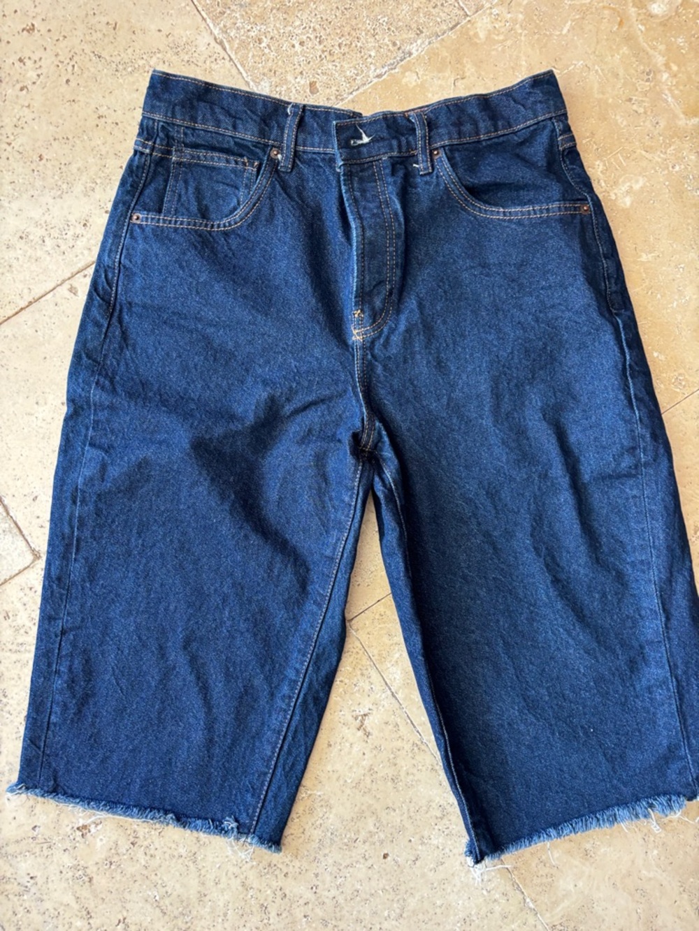 We The Free Dark Blue Denim Cutoff Shorts